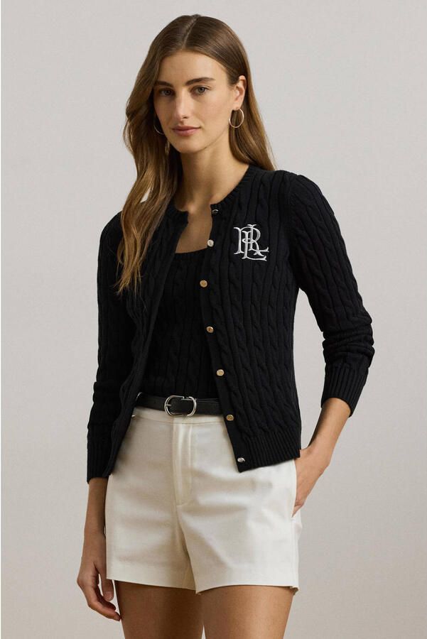 Lauren Ralph Lauren Gebreid jack met kabelpatroon en labelstitching model 'RALHAN' - Foto 2