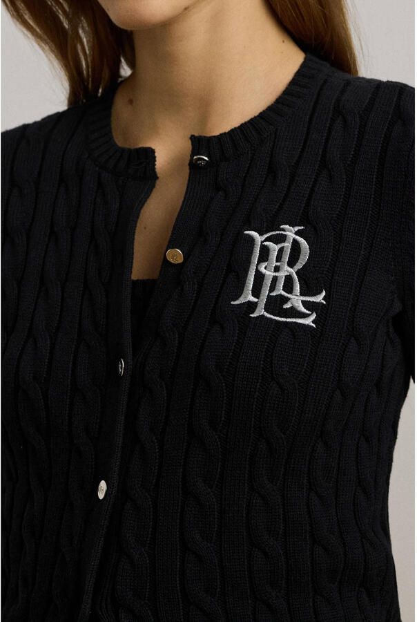 Lauren Ralph Lauren Gebreid jack met kabelpatroon en labelstitching model 'RALHAN'