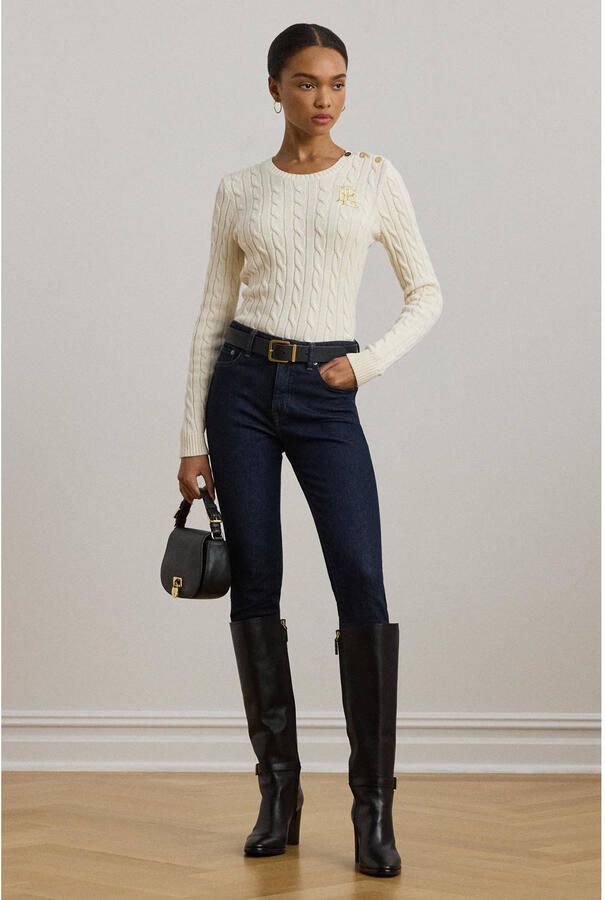 Lauren Ralph Lauren Gebreide pullover met labelstitching model 'MONTIVA'