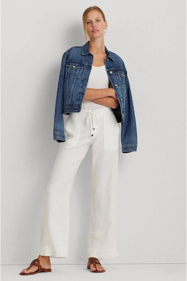 Lauren Ralph Lauren Wide leg stoffen broek met strikceintuur model 'JOVONIE' - Foto 3