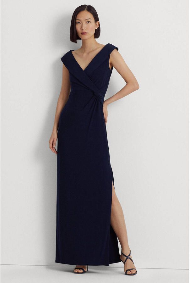 Lauren Ralph Lauren Avondjurk met knoopdetail model 'LEONIDAS' - Foto 3