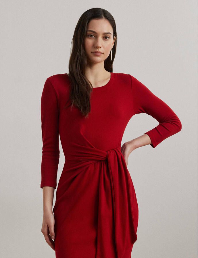 Lauren Ralph Lauren Midi-jurk met knoopdetail model 'IMALAH' - Foto 2