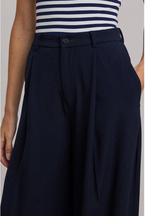 Lauren Ralph Lauren Wide leg bandplooibroek met riemlussen model 'KIRAHN' - Foto 3