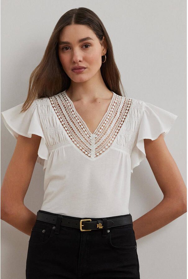 Lauren Ralph Lauren T-shirt met volantmouwen - Foto 2