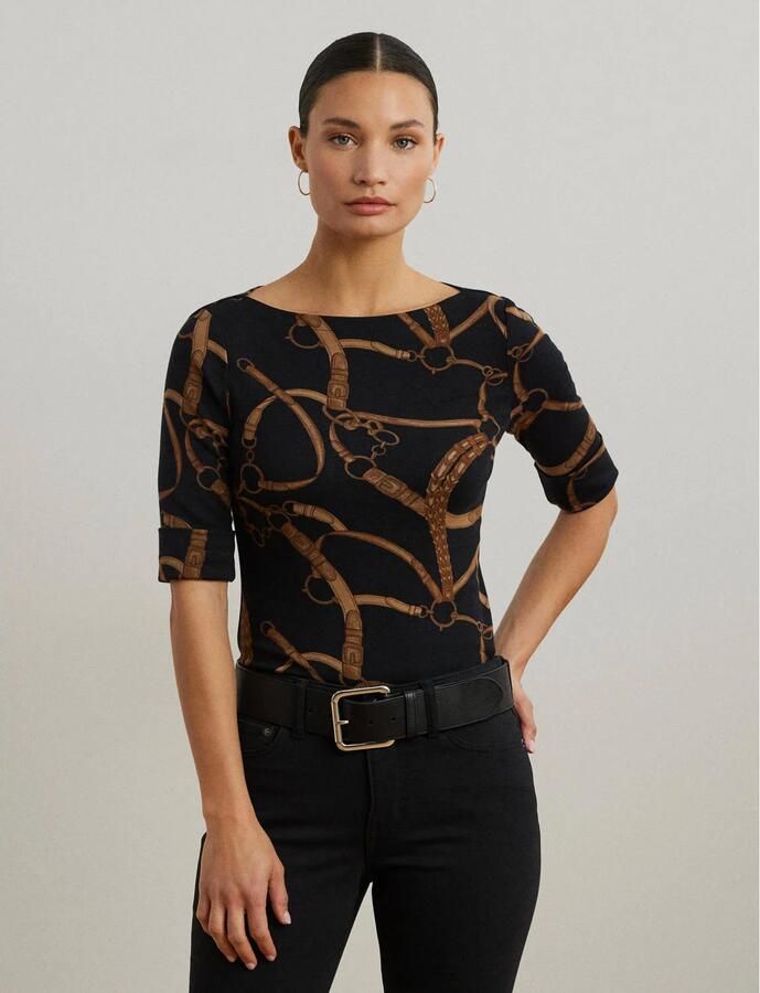 Lauren Ralph Lauren T-shirt met 3 4-mouwen model 'JUDY' - Foto 3