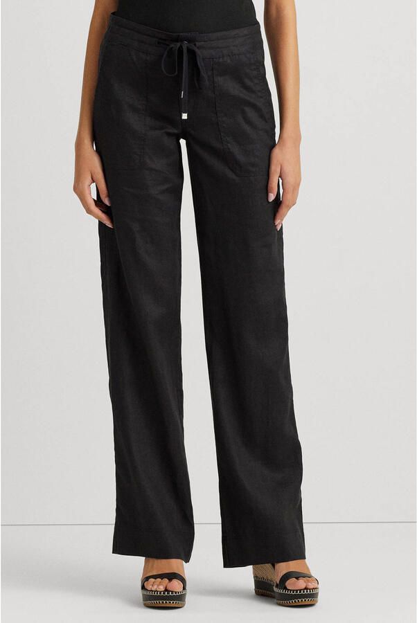 Lauren Ralph Lauren Loose fit linnen broek met elastische band model 'JOVONIE' - Foto 2