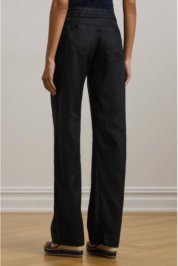 Lauren Ralph Lauren Loose fit linnen broek met elastische band model 'JOVONIE'