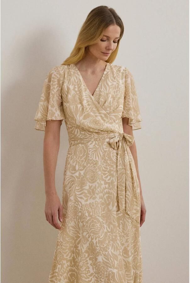 Lauren Ralph Lauren Knielange wikkeljurk met V-hals model 'FILSEE'