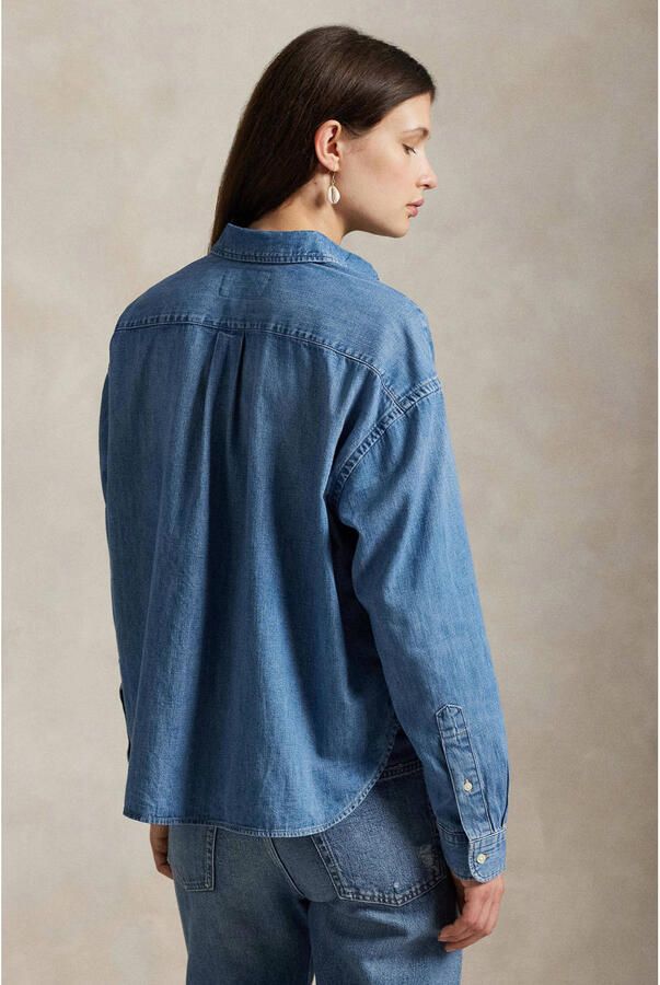 Polo Ralph Lauren Regular fit jeansblouse met logostitching