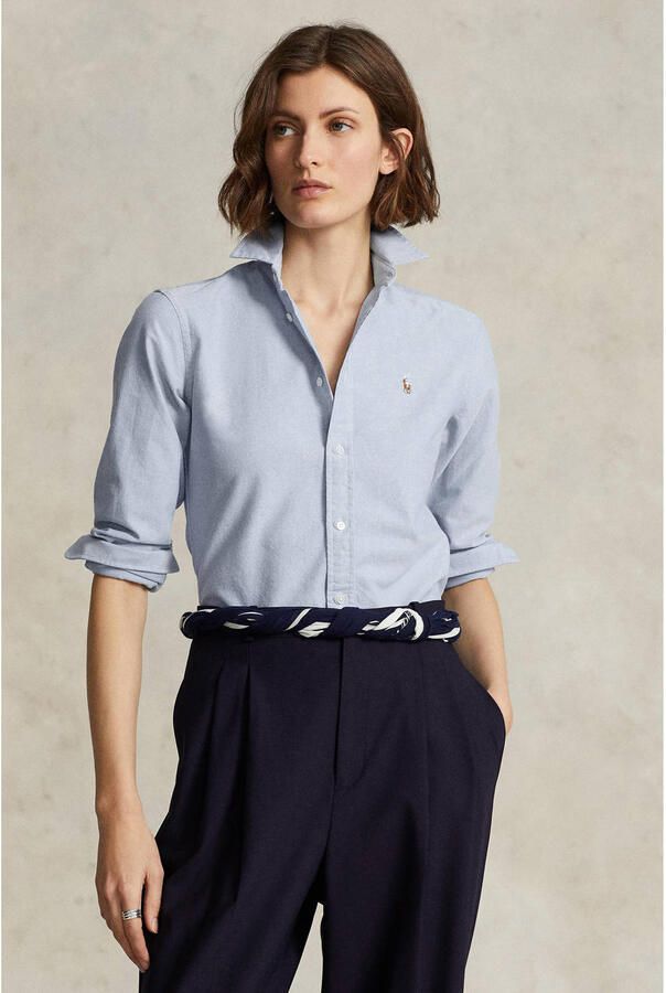 Ralph Lauren Klassiek overhemd met knoopsluiting en lange mouwen Blue Dames