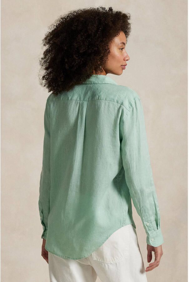 Polo Ralph Lauren Linnen blouse met labelstitching - Foto 3