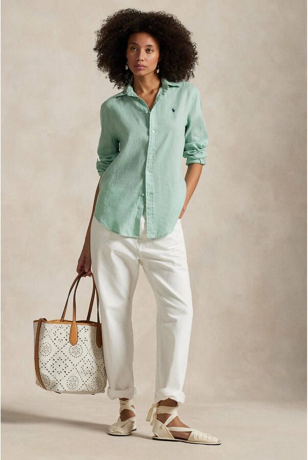 Polo Ralph Lauren Linnen blouse met labelstitching