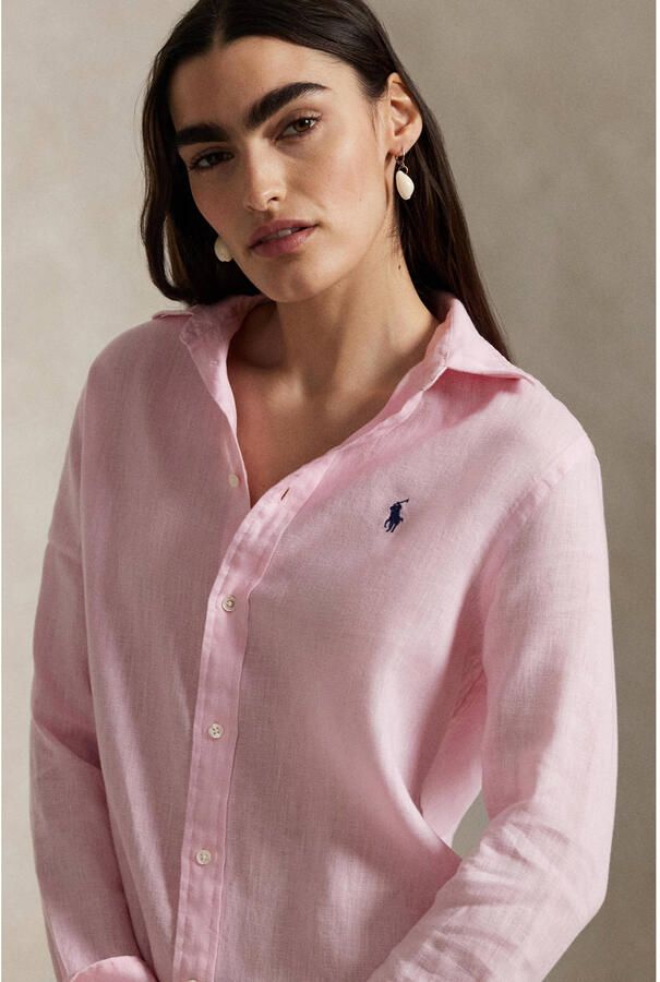 Polo Ralph Lauren Linnen blouse met labelstitching