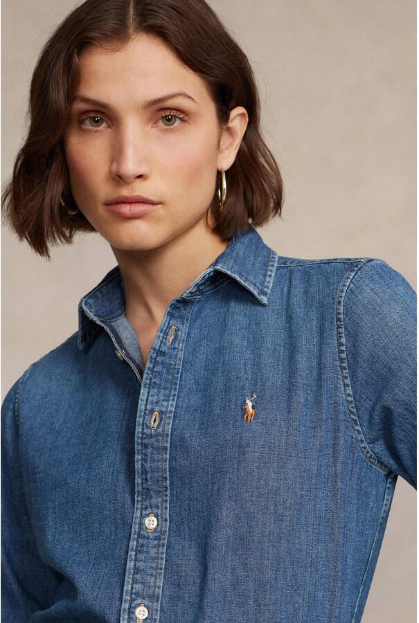 Polo Ralph Lauren Overhemd Lange Mouw CHEMISE CINTREE SLIM FIT EN JEAN DENIM BOUTONNE LOGO PONY PLAYER - Foto 3