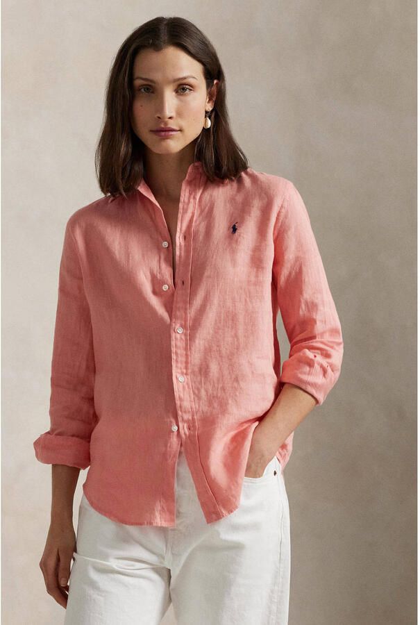 Polo Ralph Lauren Linnen blouse met labelstitching - Foto 3