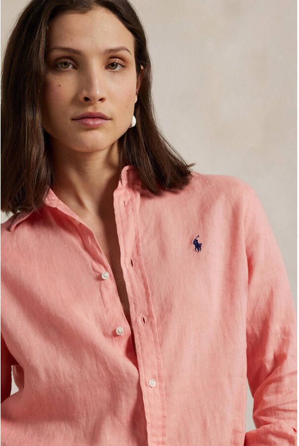 Polo Ralph Lauren Linnen blouse met labelstitching