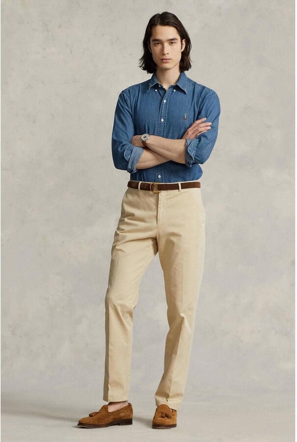 Polo Ralph Lauren Overhemd Lange Mouw CHEMISE CINTREE SLIM FIT EN JEAN DENIM BOUTONNE LOGO PONY PLAYER