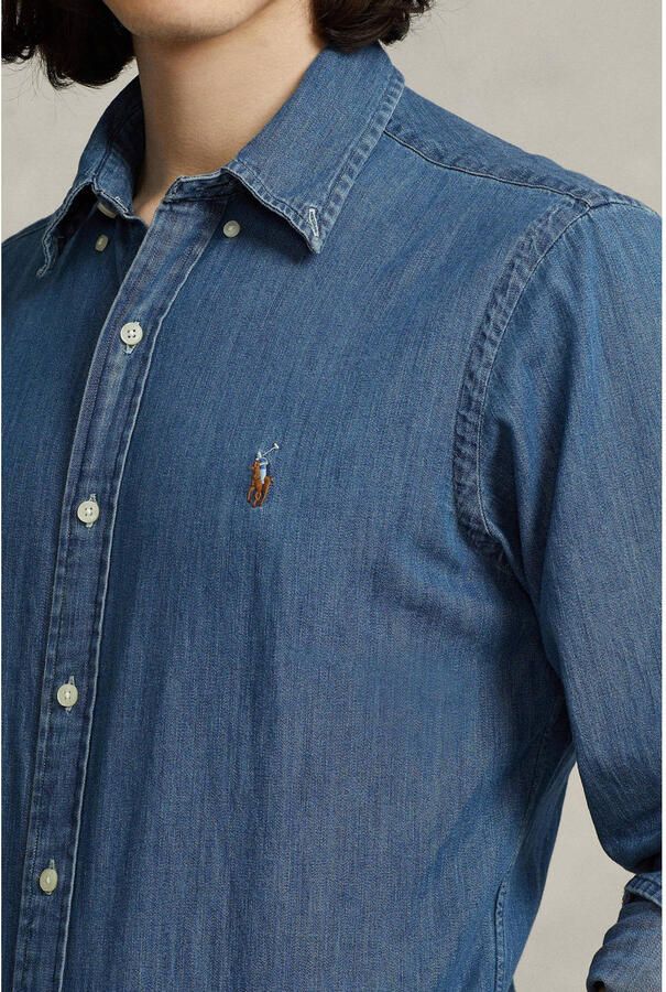 Polo Ralph Lauren Overhemd Lange Mouw CHEMISE CINTREE SLIM FIT EN JEAN DENIM BOUTONNE LOGO PONY PLAYER - Foto 2