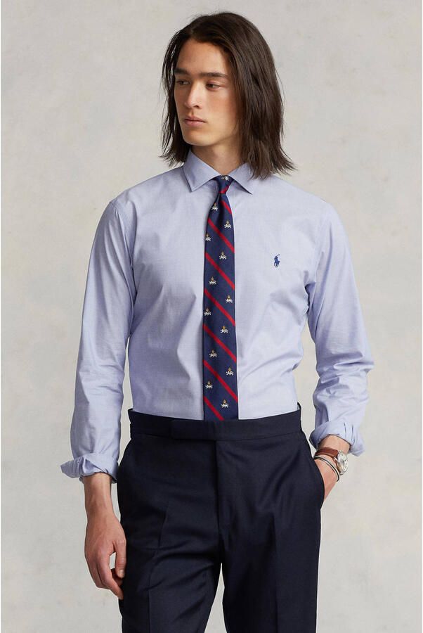 Ralph Lauren Klassieke Kraag Katoenen Poplin Casual Overhemd Blue Heren - Foto 2