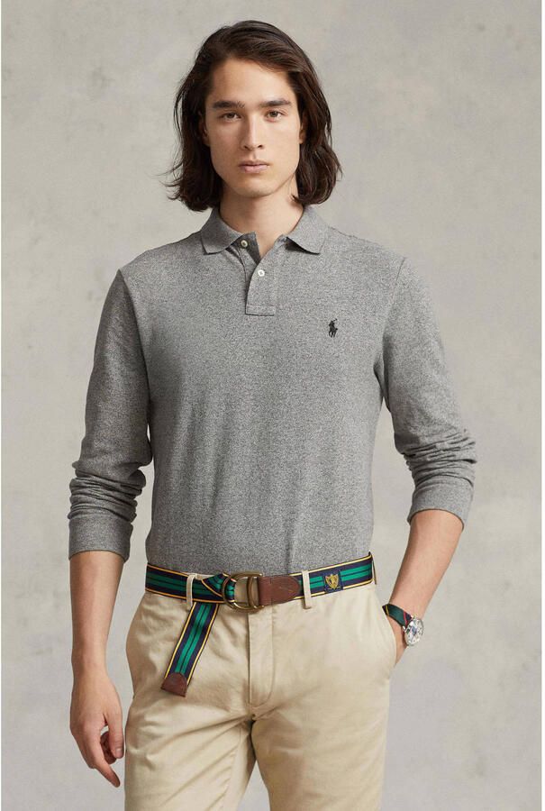 Polo Ralph Lauren Polo Shirt Lange Mouw POLO AJUSTE DROIT EN COTON BASIC MESH LOGO PONY PLAYER