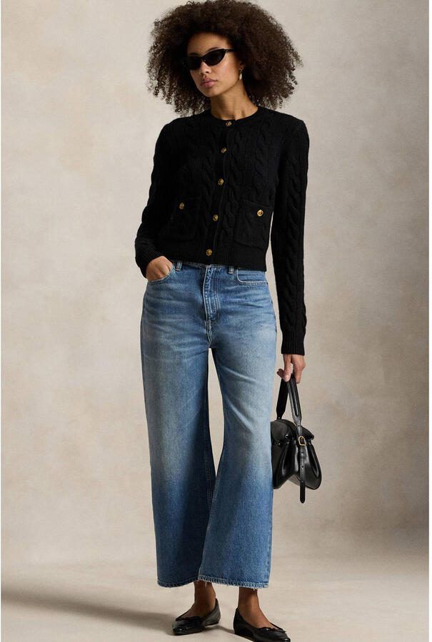 Polo Ralph Lauren Cardigan van een mix van lanawol en kasjmier met kabelpatroon - Foto 2