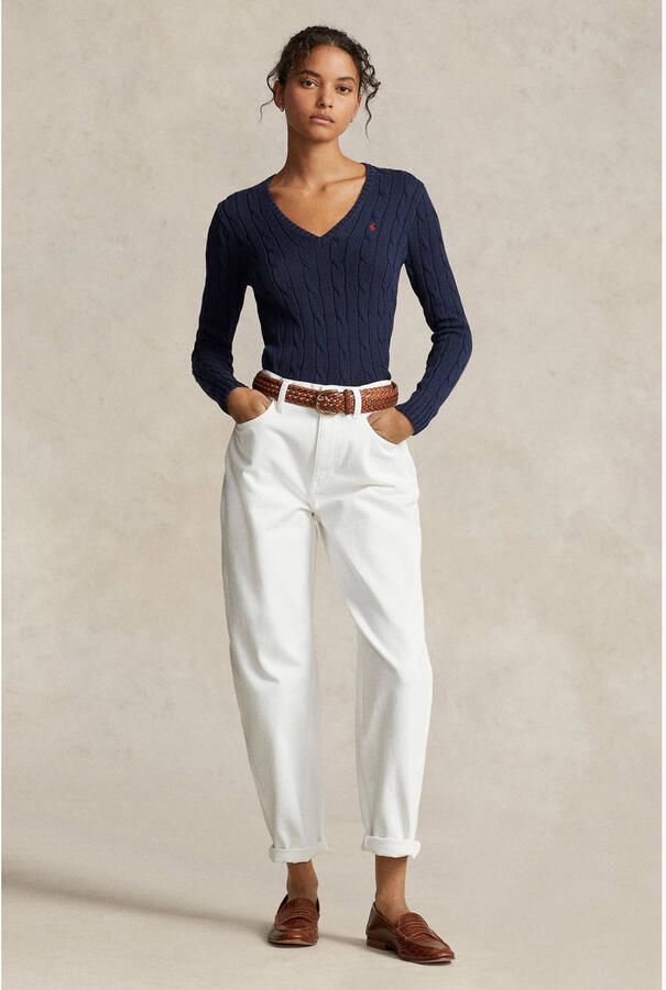 Polo Ralph Lauren Gedraaid Gebreide Trui Dames Marineblauw Blue Dames