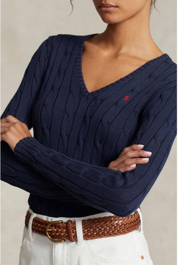 Polo Ralph Lauren Gedraaid Gebreide Trui Dames Marineblauw Blue Dames - Foto 2