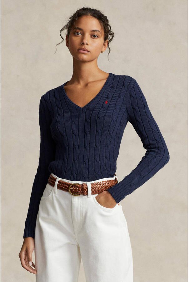 Polo Ralph Lauren Gedraaid Gebreide Trui Dames Marineblauw Blue Dames - Foto 3