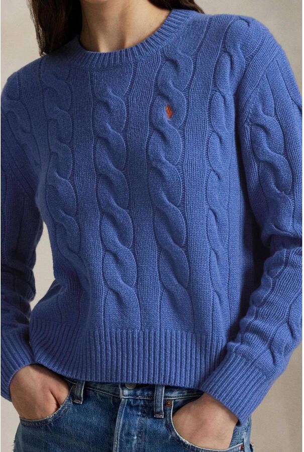 Polo Ralph Lauren Gebreide pullover van een mix van katoen en kasjmier met kabelpatroon - Foto 2