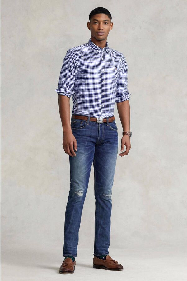 Polo Ralph Lauren Blauw casual geruit shirt katoen slim fit Blue Heren - Foto 3