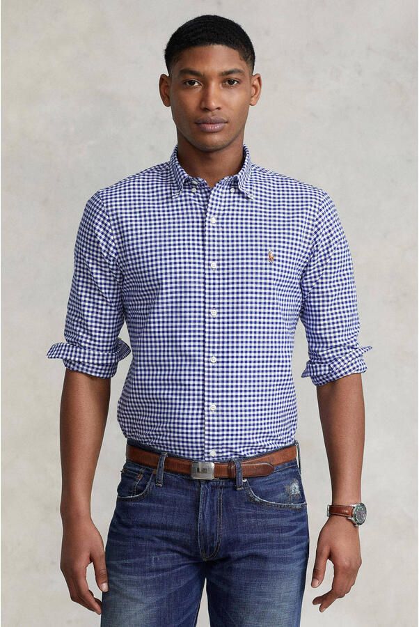 Polo Ralph Lauren Blauw casual geruit shirt katoen slim fit Blue Heren - Foto 2