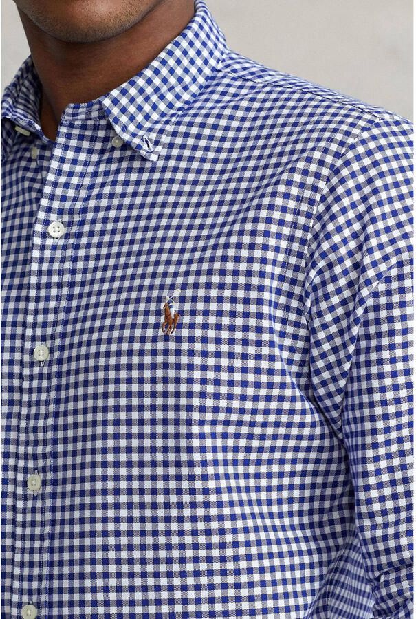Polo Ralph Lauren Blauw casual geruit shirt katoen slim fit Blue Heren