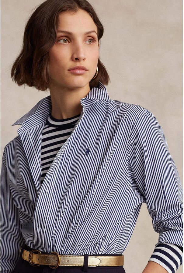 Polo Ralph Lauren Gestreept katoenen overhemd met asymmetrische zoom Multicolor Dames - Foto 2