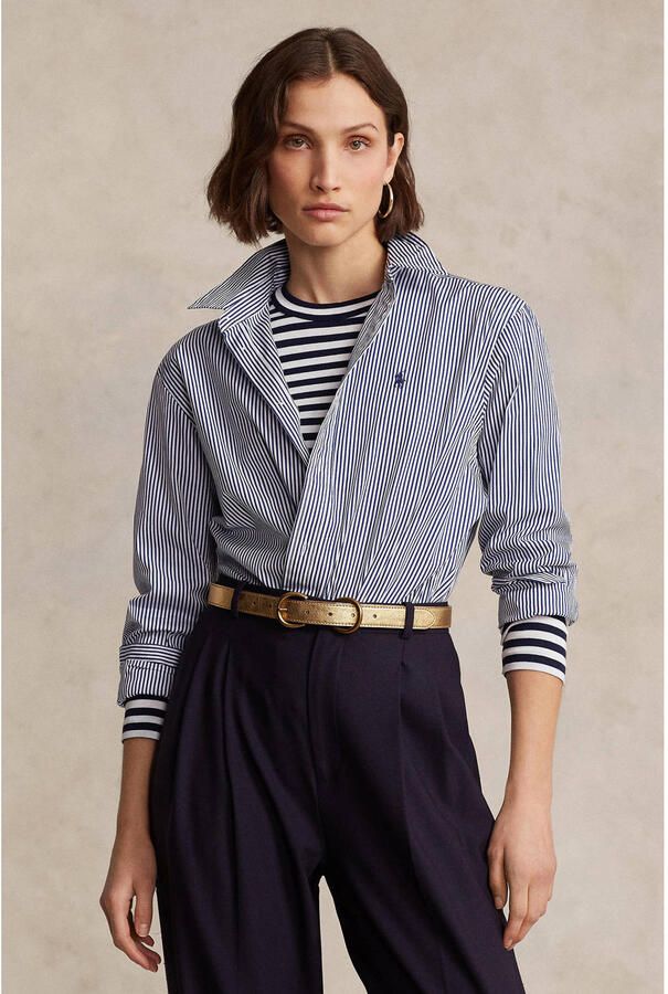 Polo Ralph Lauren Gestreept katoenen overhemd met asymmetrische zoom Multicolor Dames