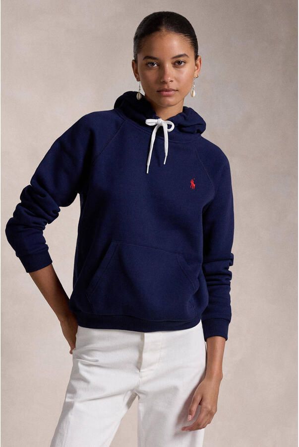 Ralph Lauren Blauwe Katoenen Hoodie Koord Raglan Mouwen Blue Dames