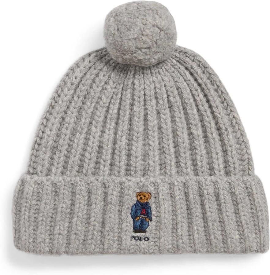 Ralph Lauren Polo Bear Beanie LUE GRÅ Gray Dames