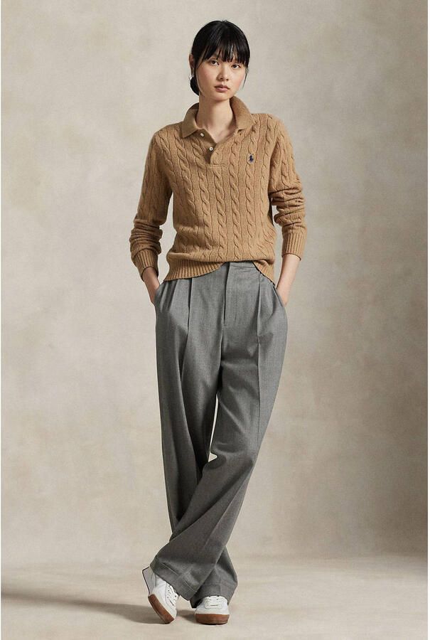 Polo Ralph Lauren Slim fit shirt met lange mouwen van wolmix met kasjmier