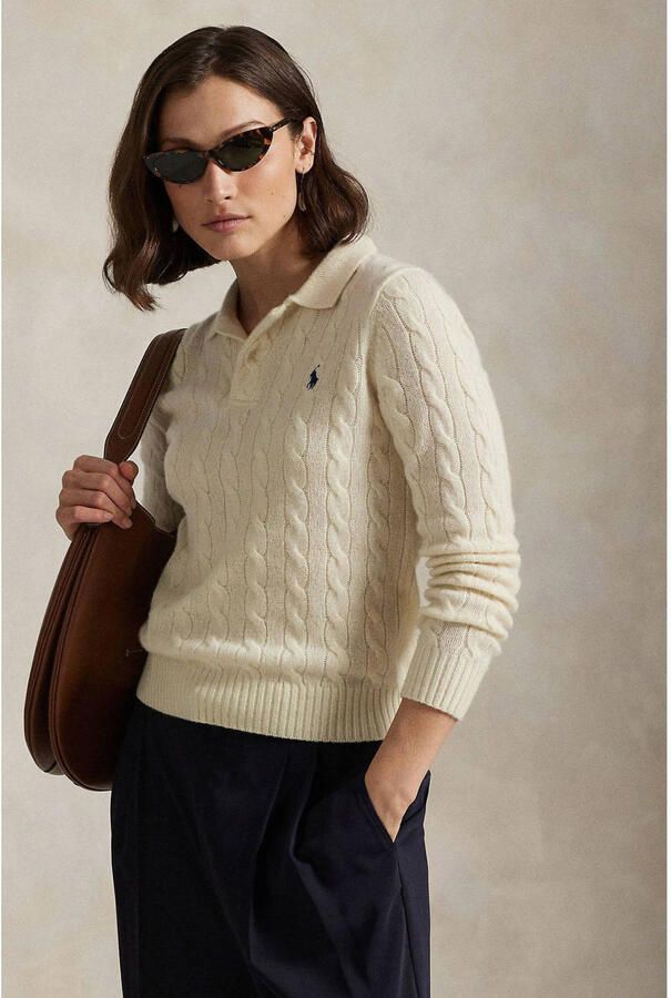 Polo Ralph Lauren Slim fit shirt met lange mouwen van wolmix met kasjmier