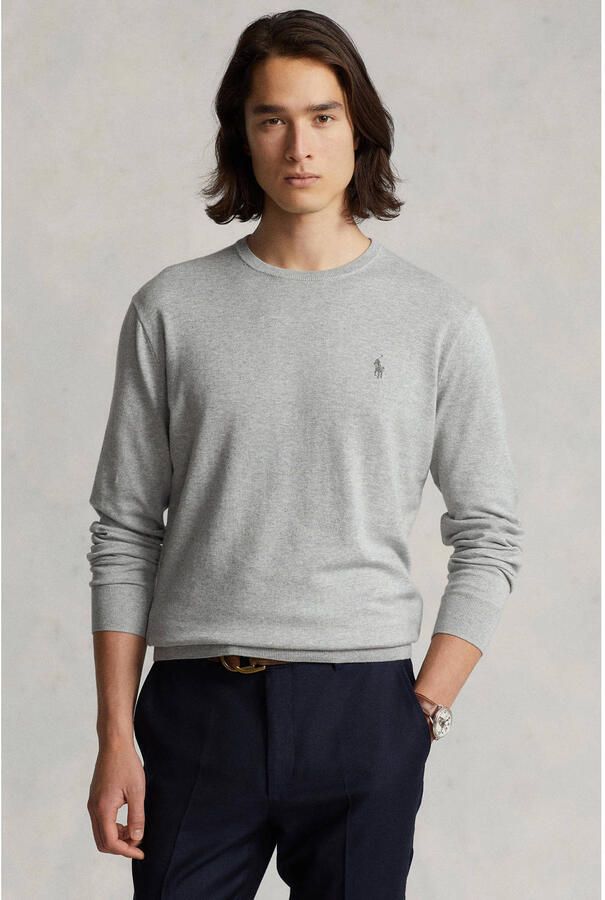 Polo Ralph Lauren Ralph Lauren sweater ronde hals Slim Fit grijs