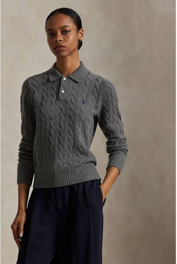 Polo Ralph Lauren Slim fit shirt met lange mouwen van wolmix met kasjmier - Foto 3