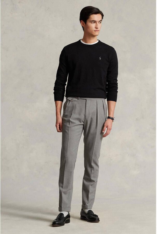 Polo Ralph Lauren Klassieke Zwarte Katoenen Trui met Geborduurde Pony Black Heren