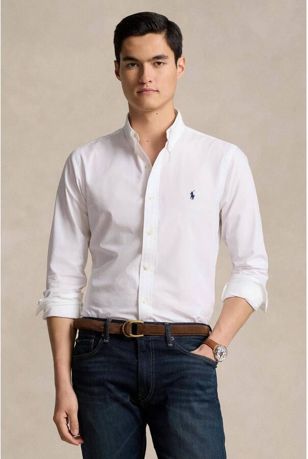 Ralph Lauren Witte Seersucker Overhemd Button-Down Kraag White Heren