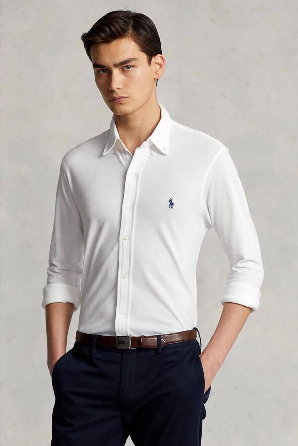 Polo Ralph Lauren Overhemd Lange Mouw CHEMISE AJUSTEE COL BOUTONNE EN POLO FEATHERWEIGHT - Foto 2