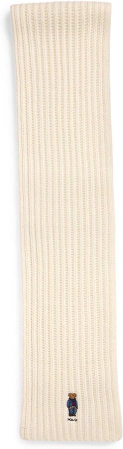 Polo Ralph Lauren Wollen sjaal met label- en motiefstitching model 'BEAR' - Foto 3