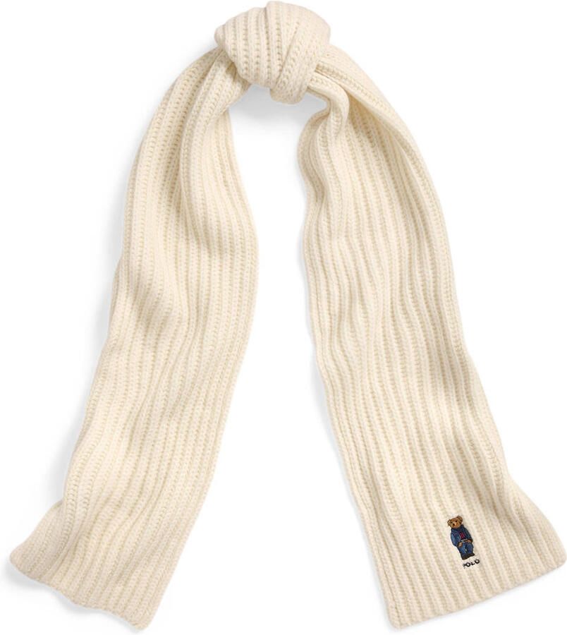 Polo Ralph Lauren Wollen sjaal met label- en motiefstitching model 'BEAR'