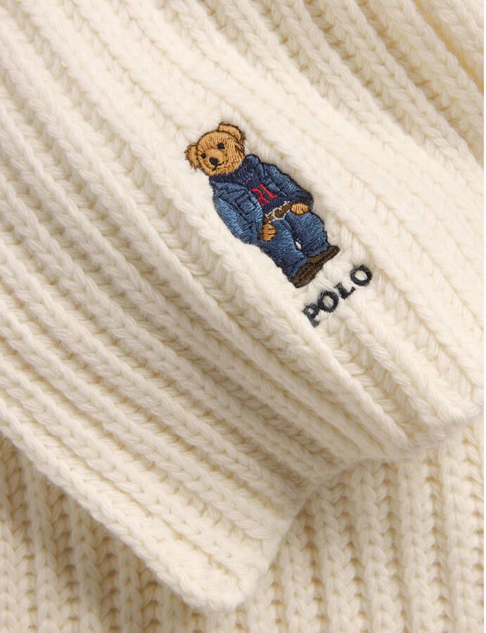 Polo Ralph Lauren Wollen sjaal met label- en motiefstitching model 'BEAR' - Foto 2