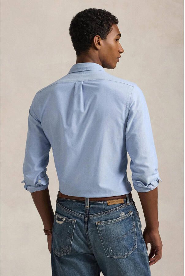 Ralph Lauren Blauwe Oxford Button Down Overhemd voor Heren Blue Heren