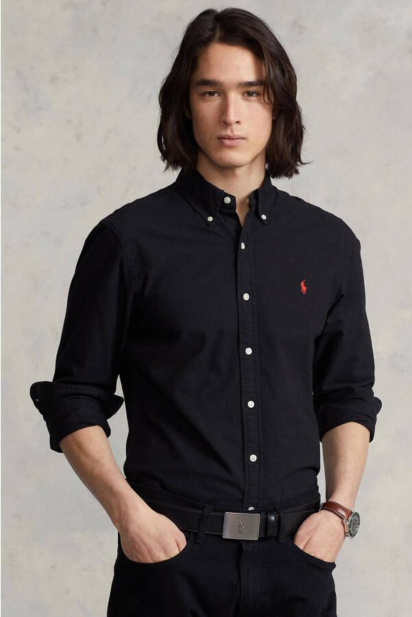 Ralph Lauren Zwarte Polo Shirt met Klassieke Kraag en Knoopsluiting Black Heren - Foto 2