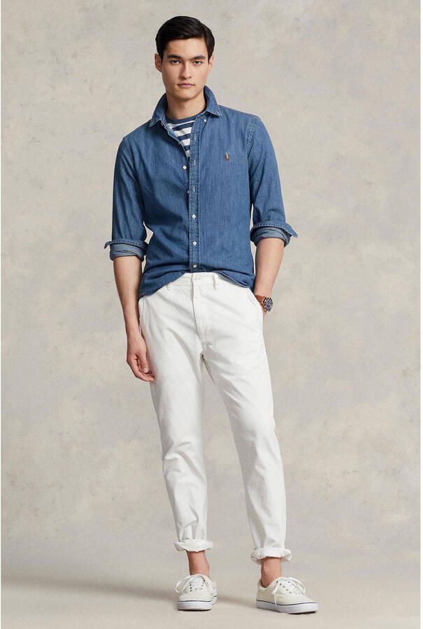 Polo Ralph Lauren Overhemd Lange Mouw CHEMISE CINTREE SLIM FIT EN JEAN DENIM BOUTONNE LOGO PONY PLAYER - Foto 5