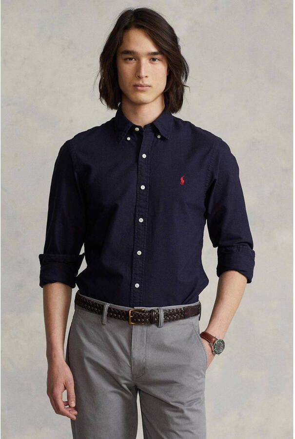 Polo Ralph Lauren Overhemd Lange Mouw CHEMISE CINTREE SLIM FIT EN OXFORD LEGER TYPE CHINO COL BOUTONNE - Foto 2